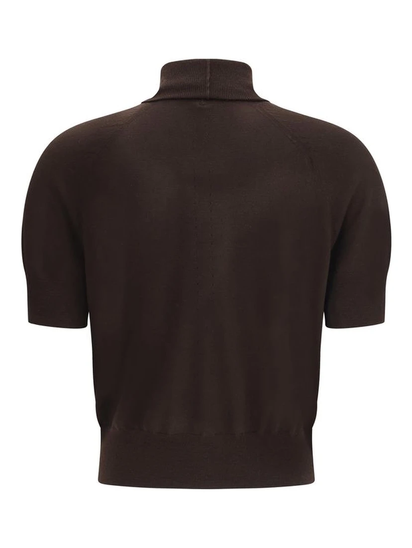 Brown Merino Wool Top