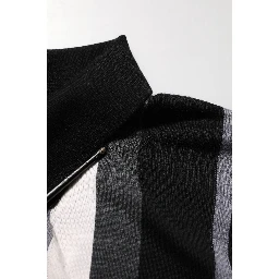 Black White Polka Dot Collared Polo T-shirt