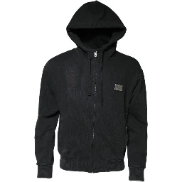 Black Logo FullZip Hooded Sweatshirt Sweater
