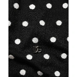 Black White Stripe Polka V-Neck Pullover Sweater
