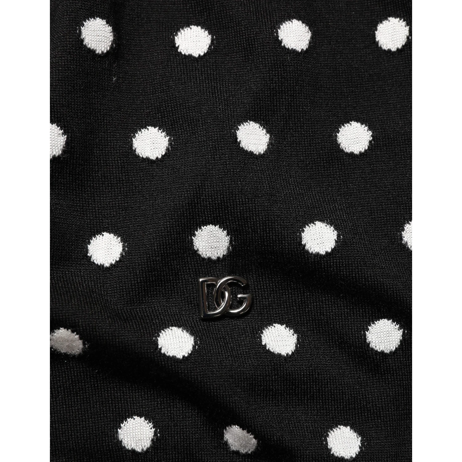 Black White Stripe Polka V-Neck Pullover Sweater