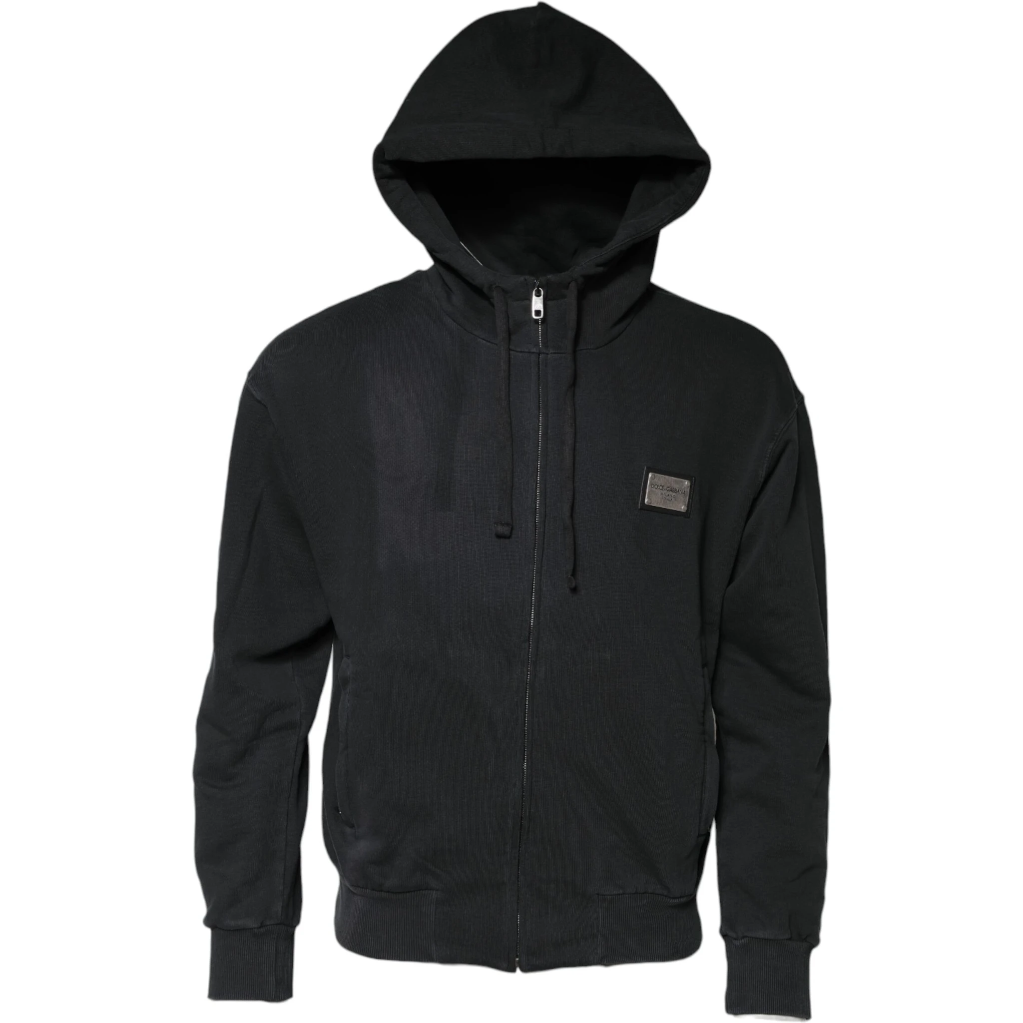 Black Logo FullZip Hooded Sweatshirt Sweater