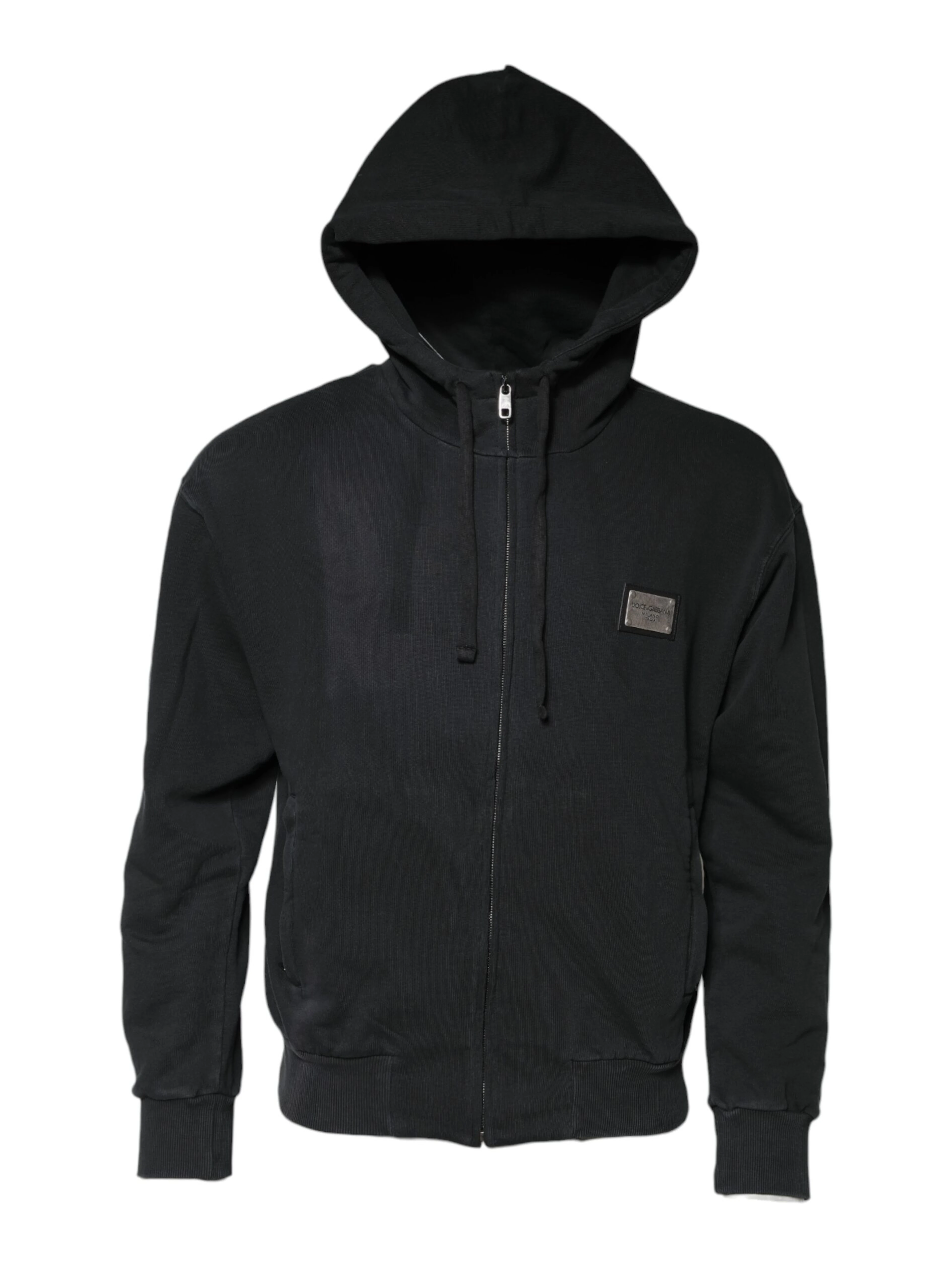 Black Logo FullZip Hooded Sweatshirt Sweater