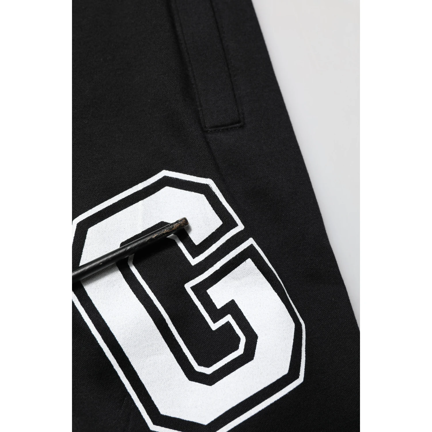 Black Logo Print Cotton Casual Bermuda Short