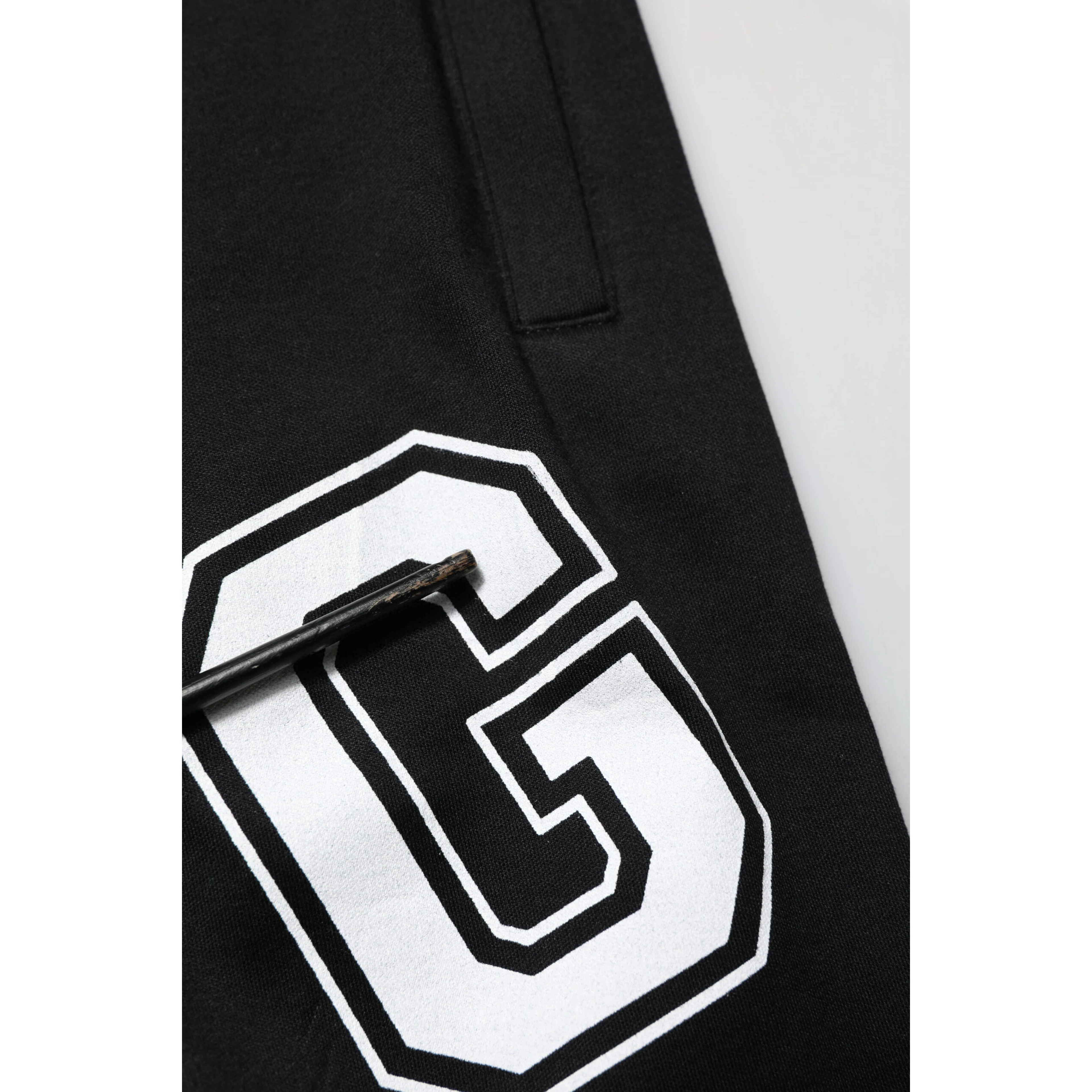 Black Logo Print Cotton Casual Bermuda Short