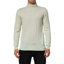 Light Green Logo TurtleNeck Pullover Sweater