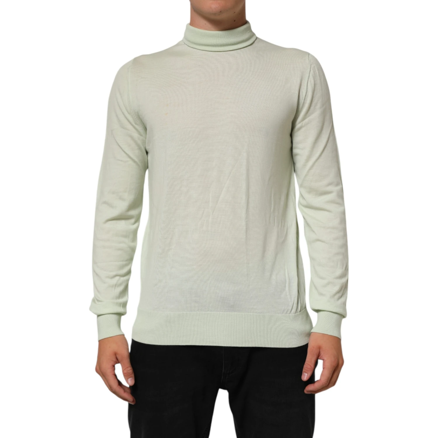 Light Green Logo TurtleNeck Pullover Sweater