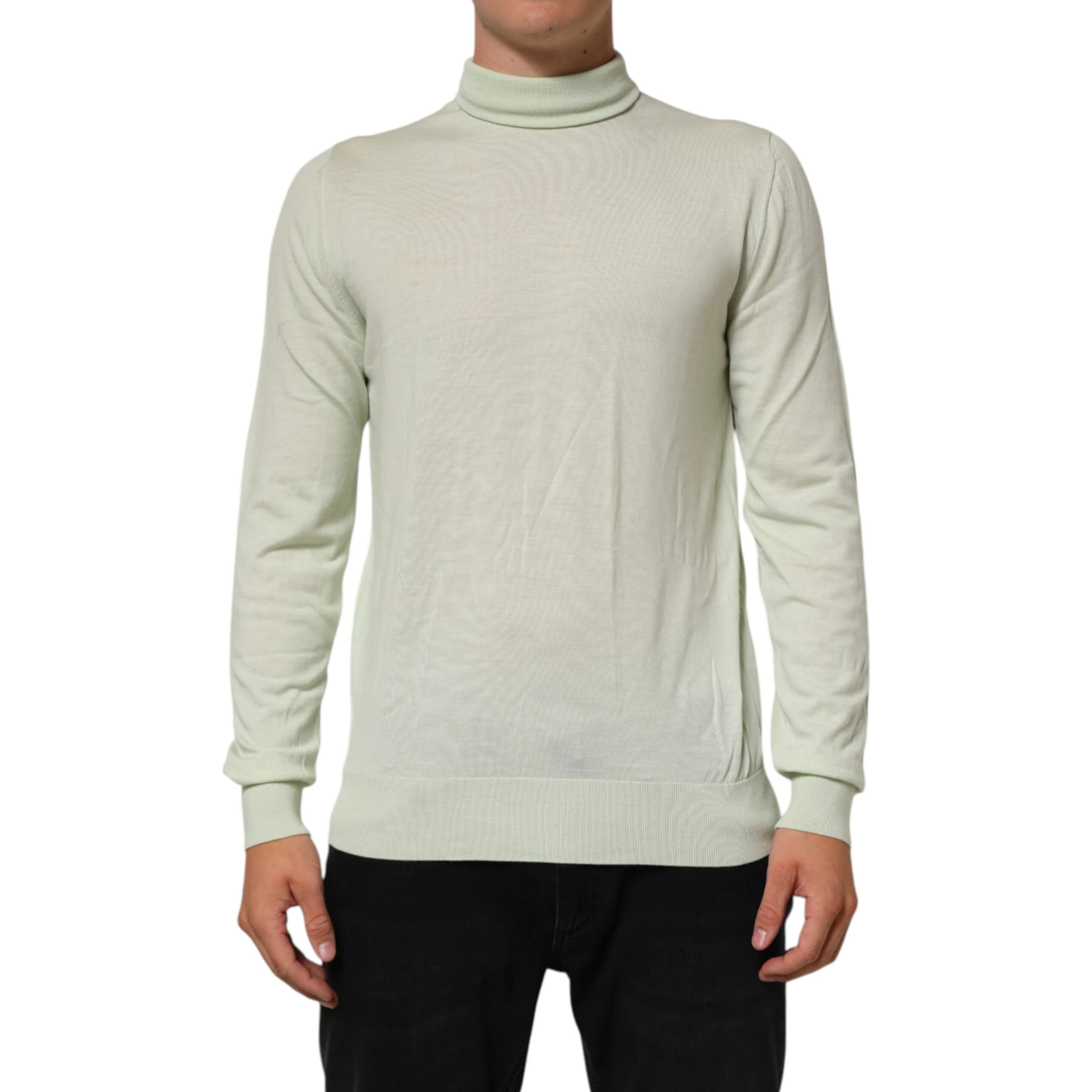 Light Green Logo TurtleNeck Pullover Sweater