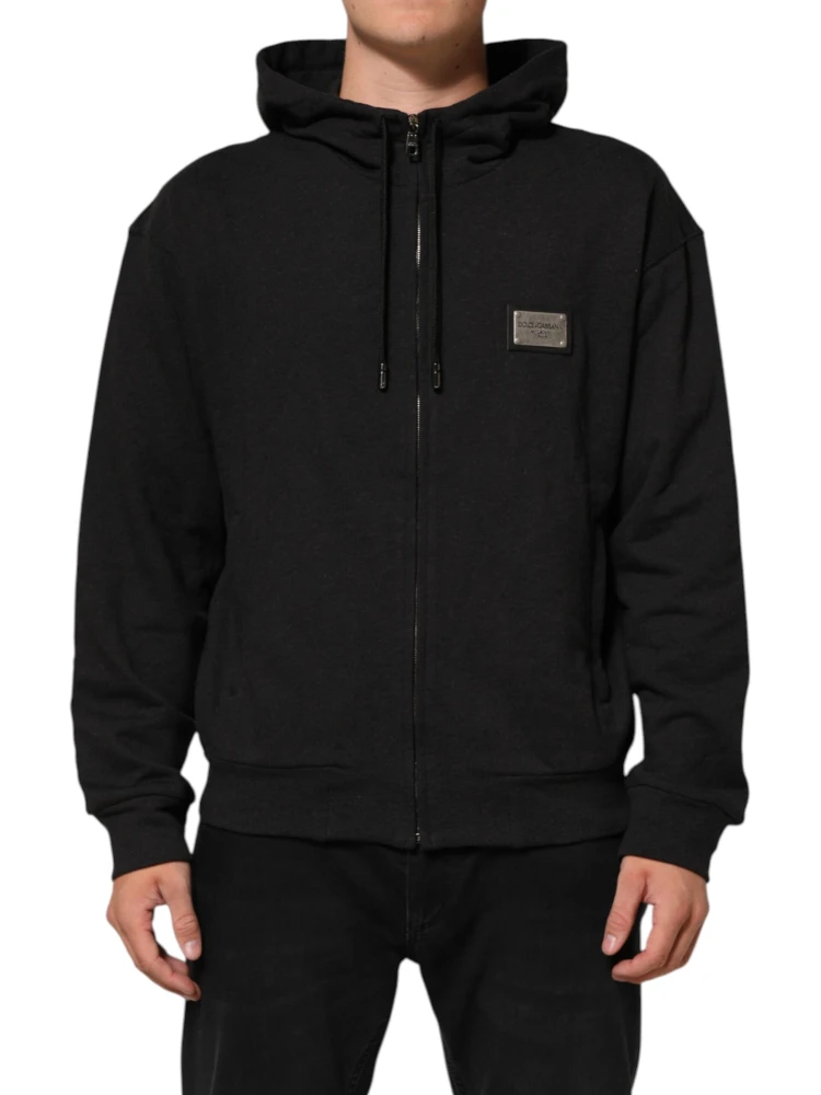 Black Logo FullZip Hooded Sweatshirt Sweater alternative
