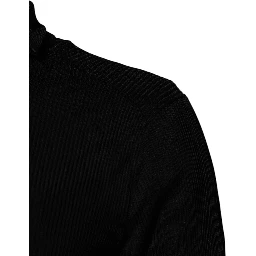 Black Viscose Turtle Neck Pullover Sweater