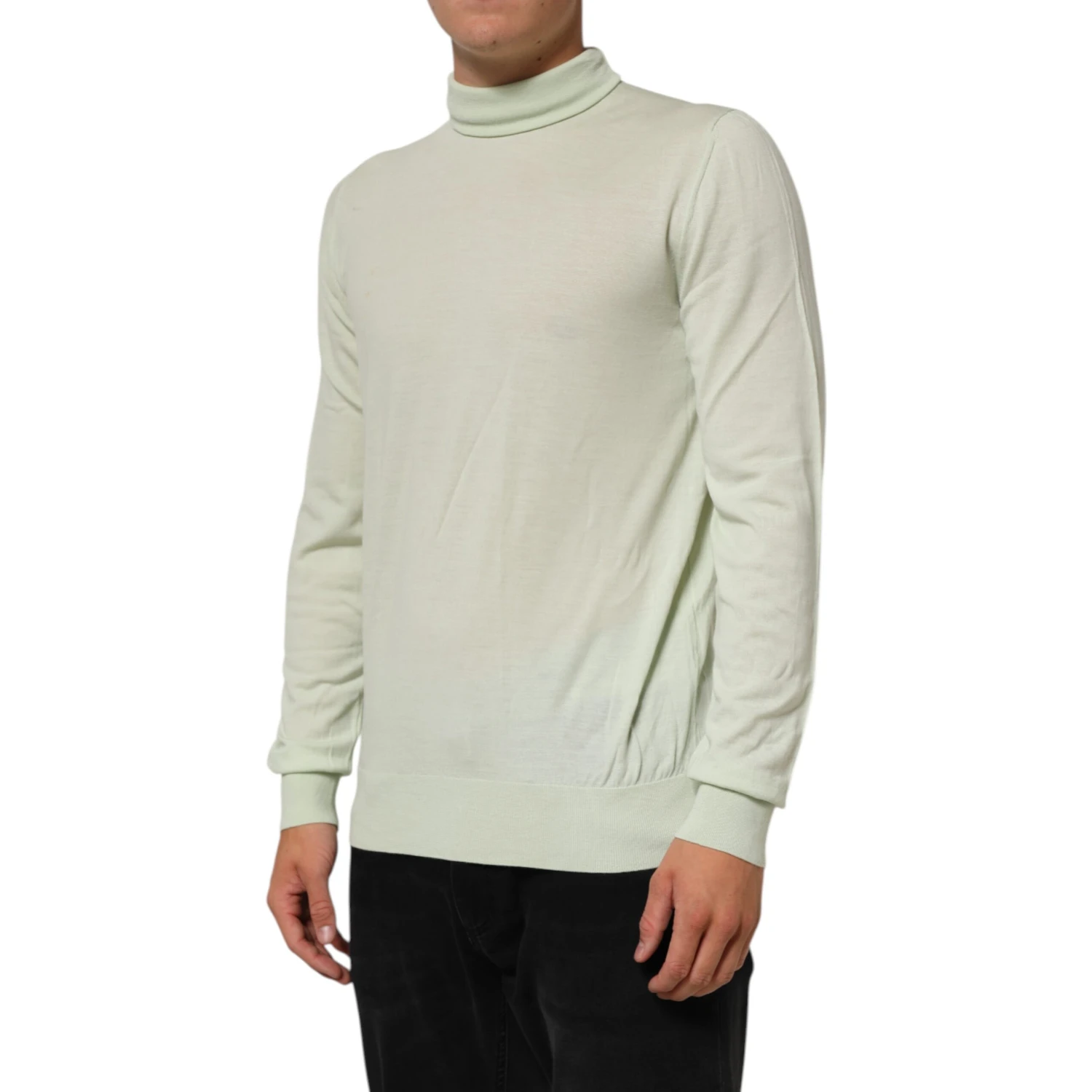 Light Green Logo TurtleNeck Pullover Sweater