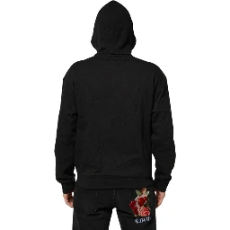 Black Logo FullZip Hooded Sweatshirt Sweater