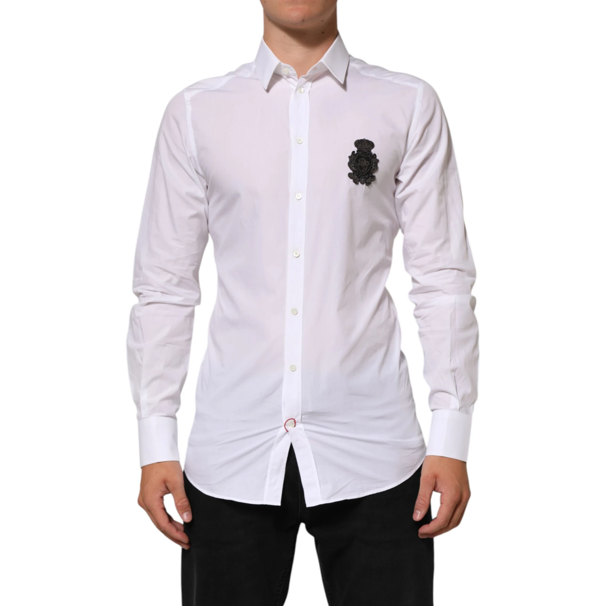 White Cotton GOLD DGPatch Formal Dress Shirt