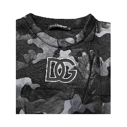 Black Camouflage Round Neck Sweatshirt Sweater