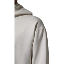 White Logo Hooded Men Sweatshirt  Sweater