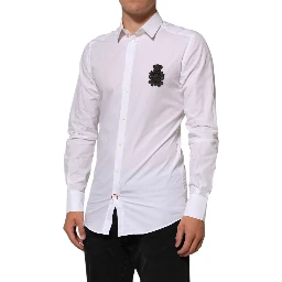 White Cotton GOLD DGPatch Formal Dress Shirt