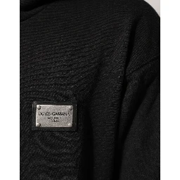 Black Logo FullZip Hooded Sweatshirt Sweater