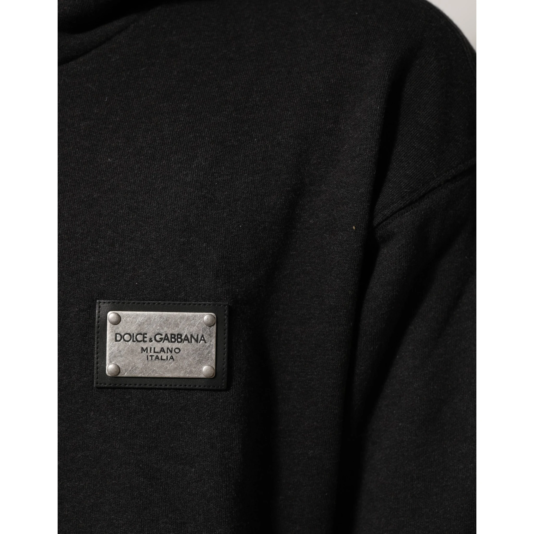 Black Logo FullZip Hooded Sweatshirt Sweater