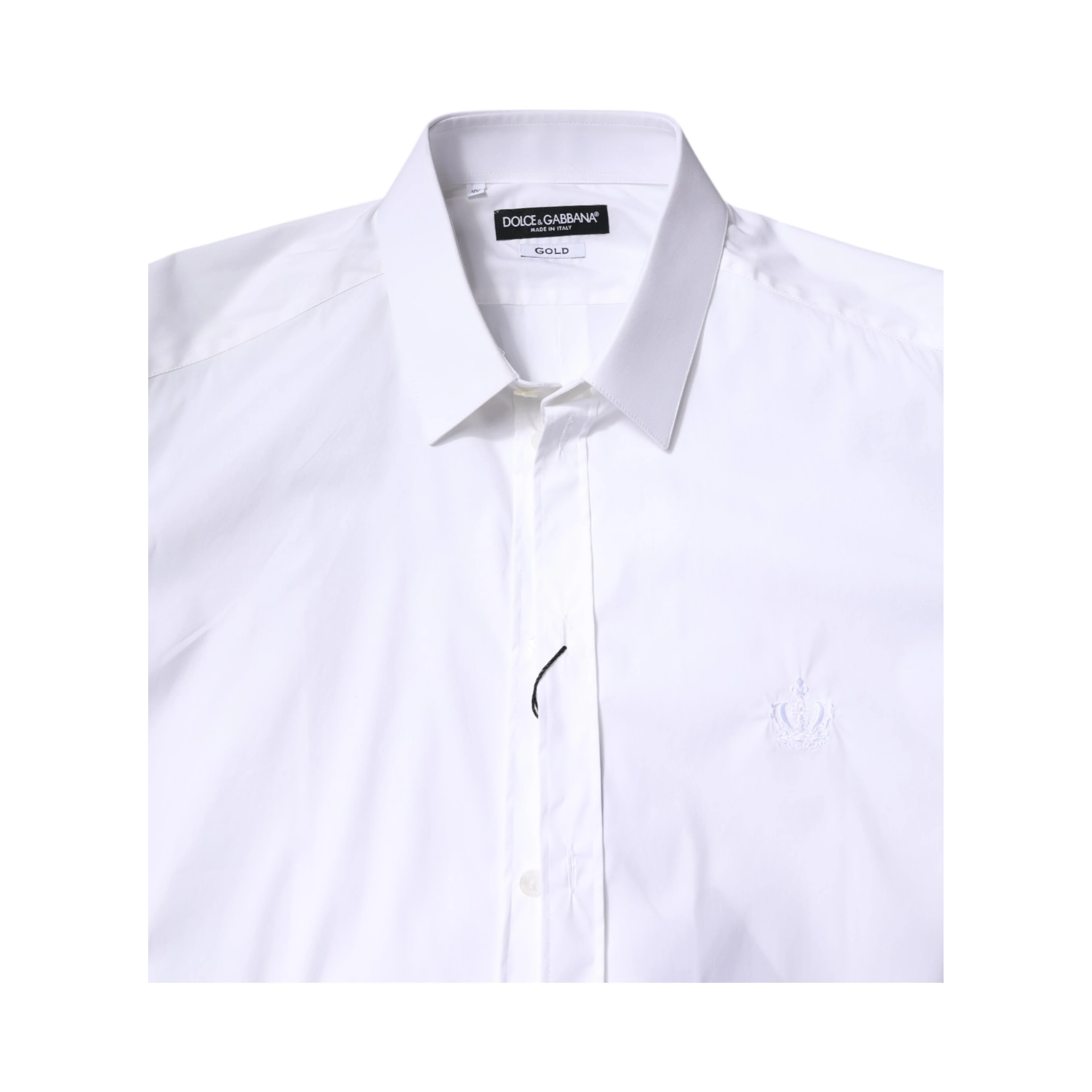 White Cotton Collared GOLD FormalDress Shirt