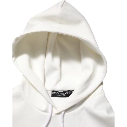 White Logo Hooded Men Sweatshirt  Sweater