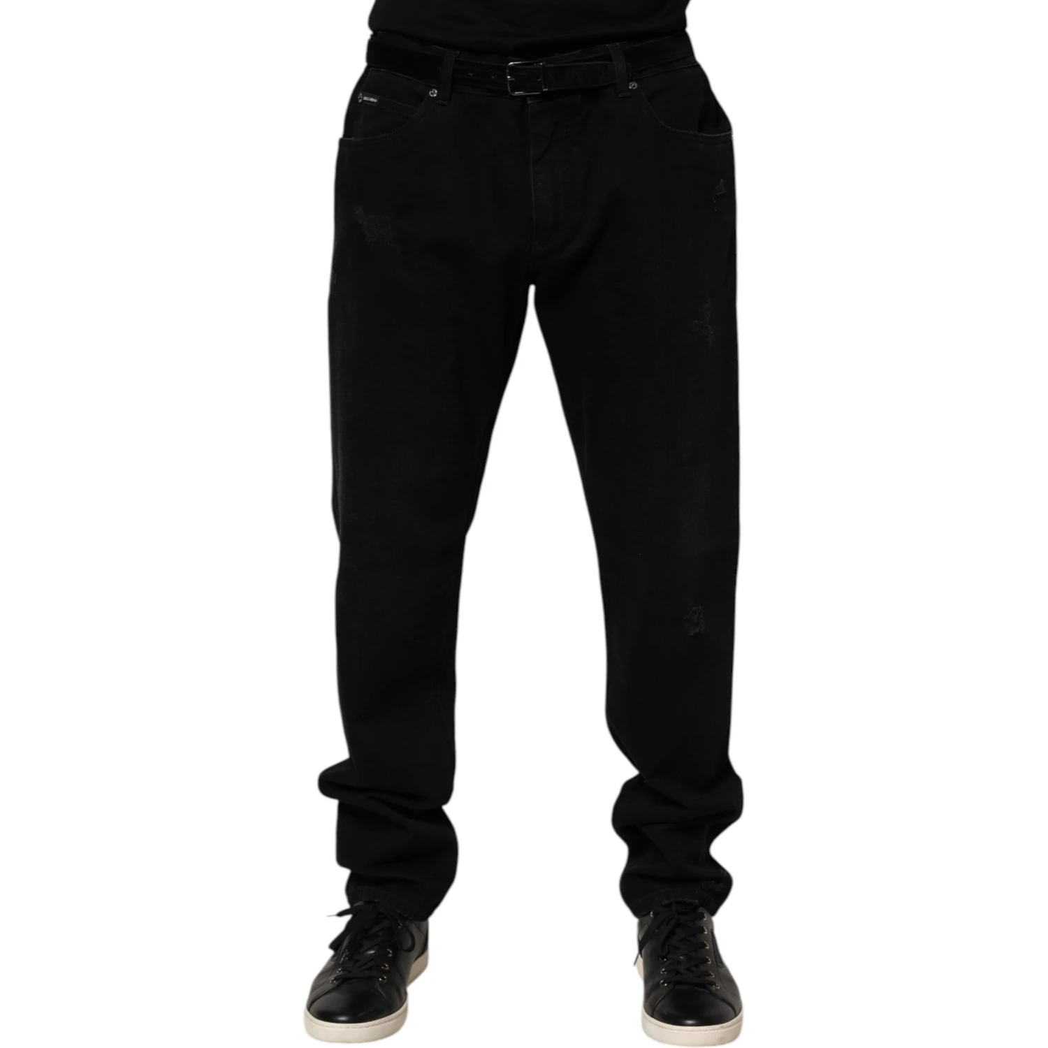 Black Cotton Regular Denim Men Trouser Jeans