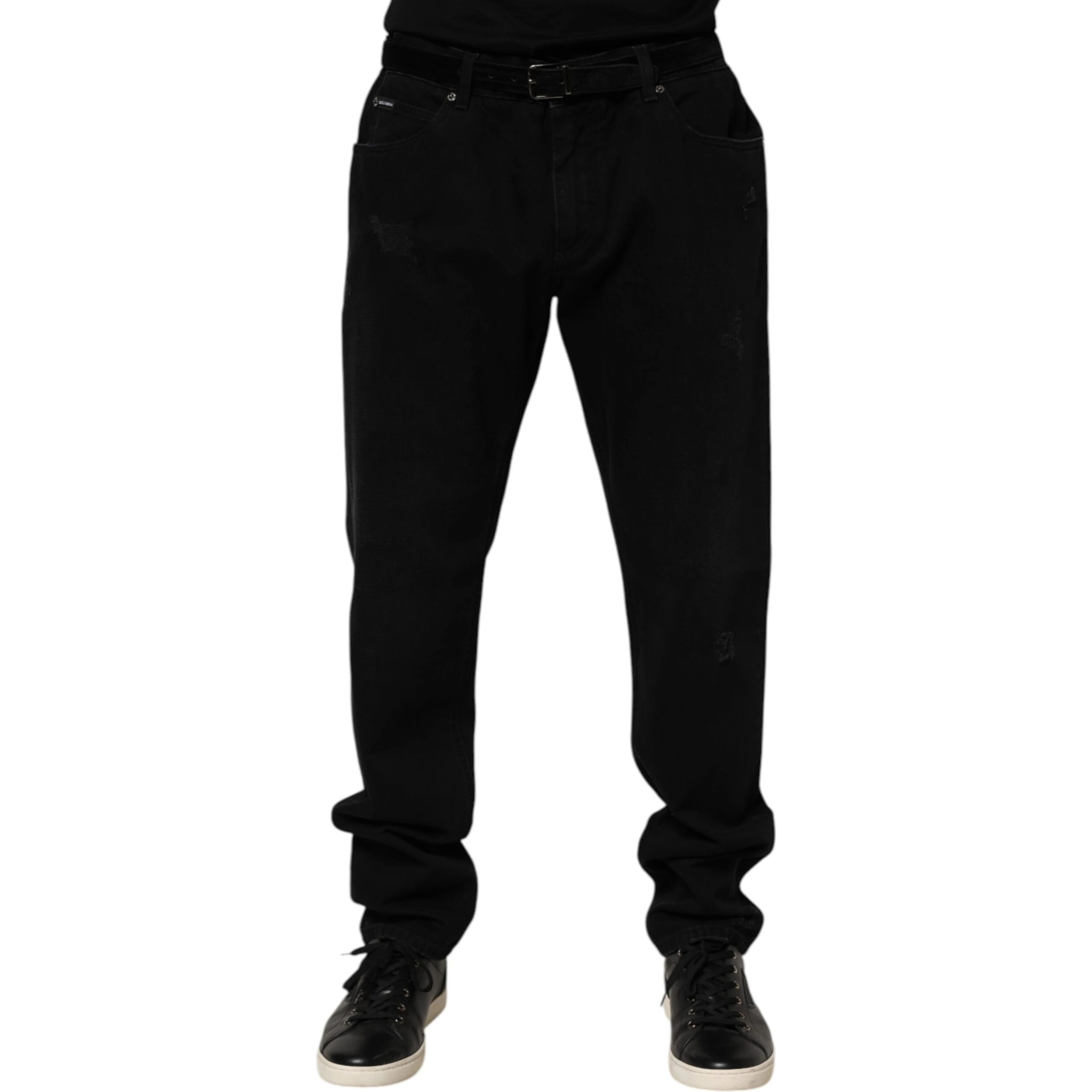 Black Cotton Regular Denim Men Trouser Jeans