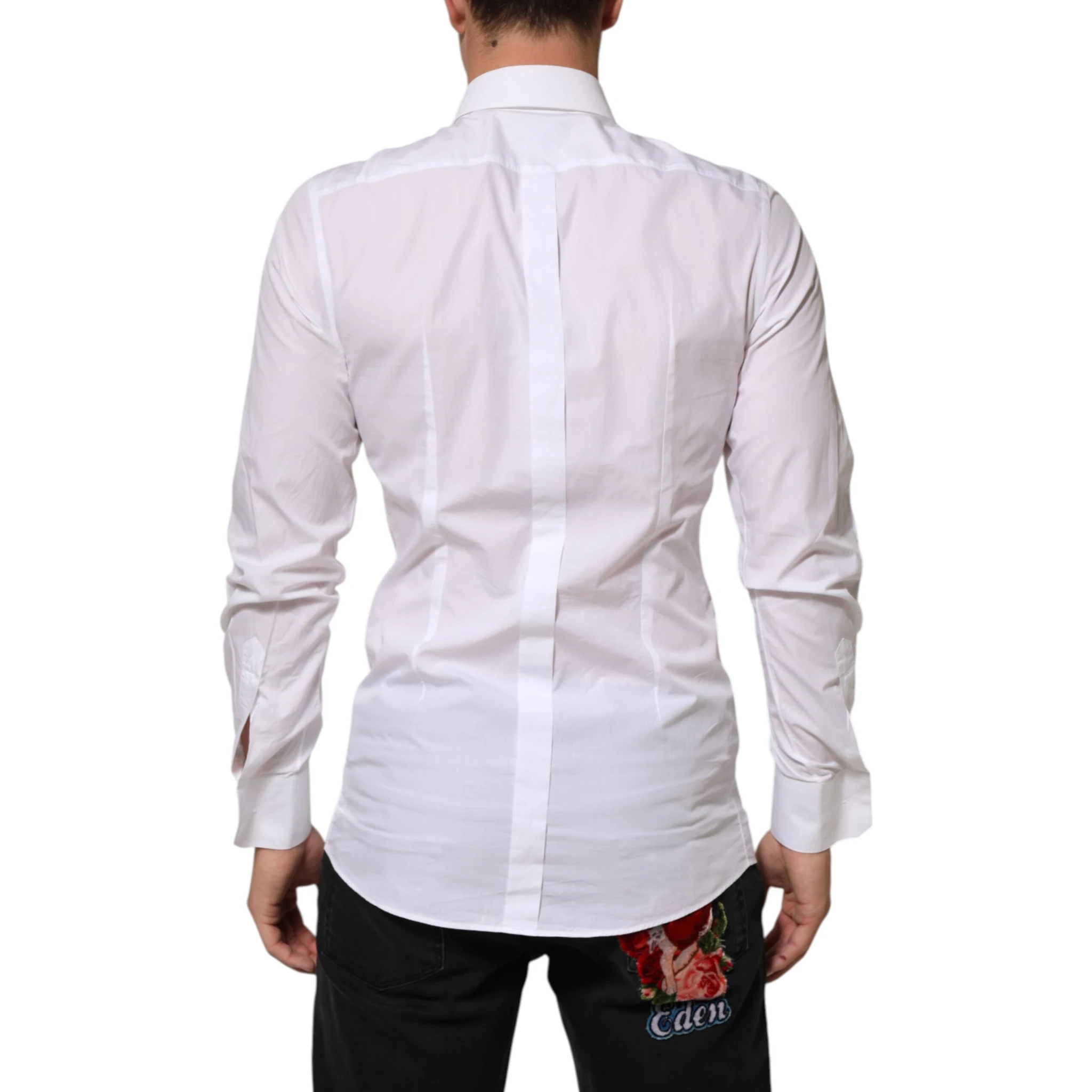 White Cotton GOLD DGPatch Formal Dress Shirt