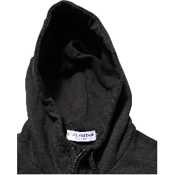 Black Logo FullZip Hooded Sweatshirt Sweater