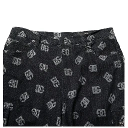 Black Monogram Denim Cargo Men Bermuda Short