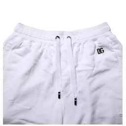 White Ripped Mid Waist Casual Bermuda Short