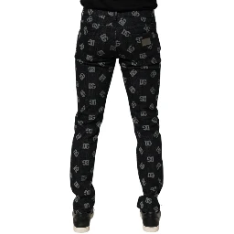 Black DG Monogram Cotton Skinny Denim Jeans