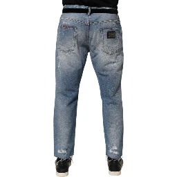 Blue Distressed Ripped Denim Trouser Jeans