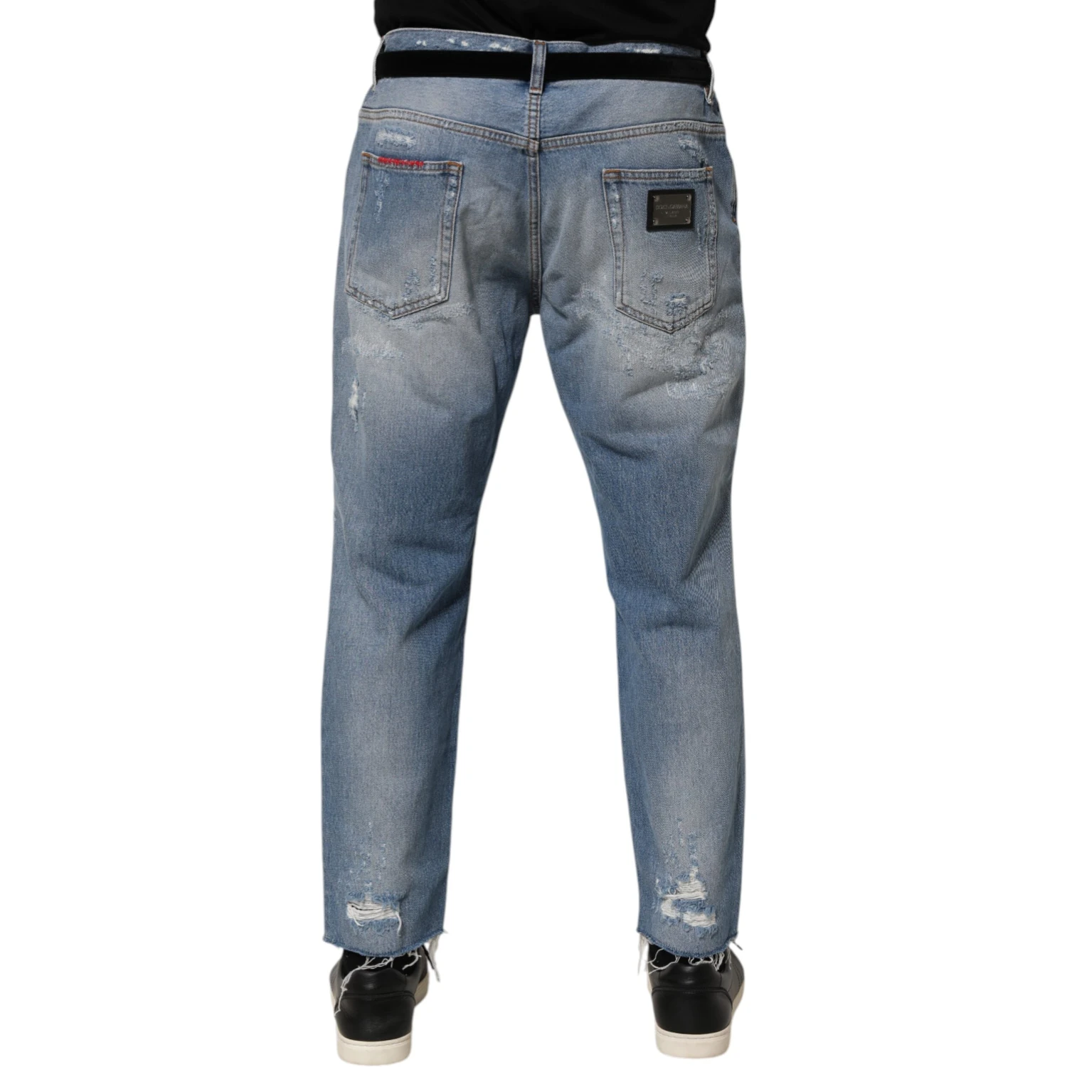 Blue Distressed Ripped Denim Trouser Jeans