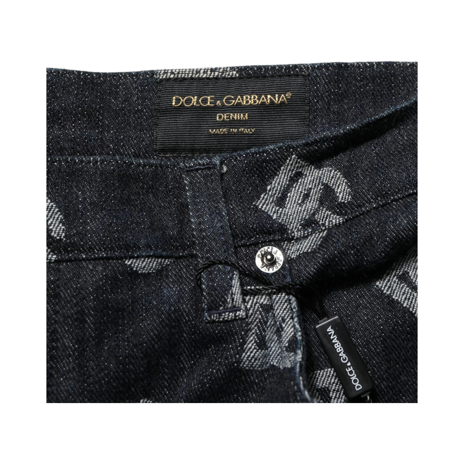 Black Monogram Denim Cargo Men Bermuda Short