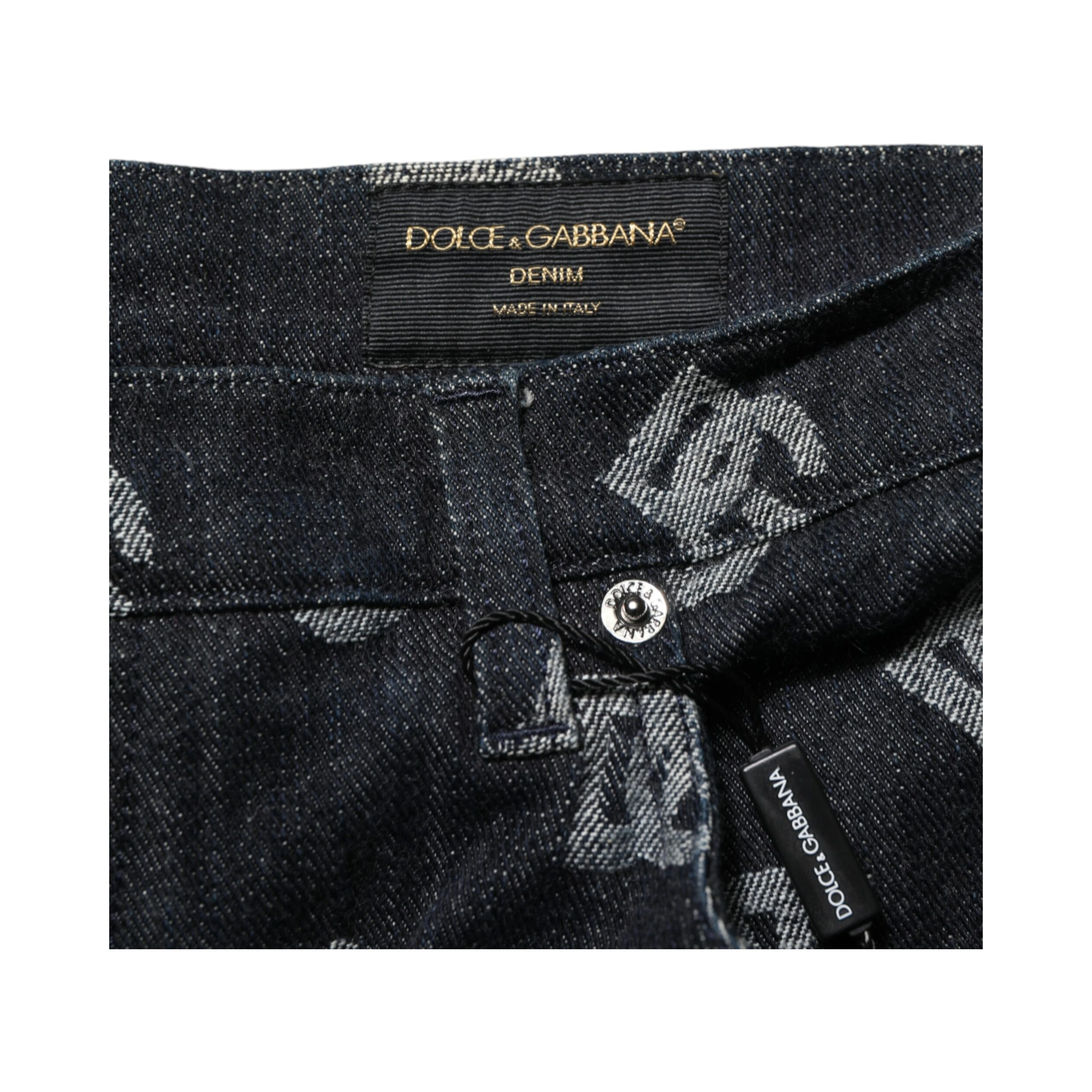 Black Monogram Denim Cargo Men Bermuda Short