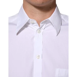 White Logo Plaque Collared Formal Dress  Shirt