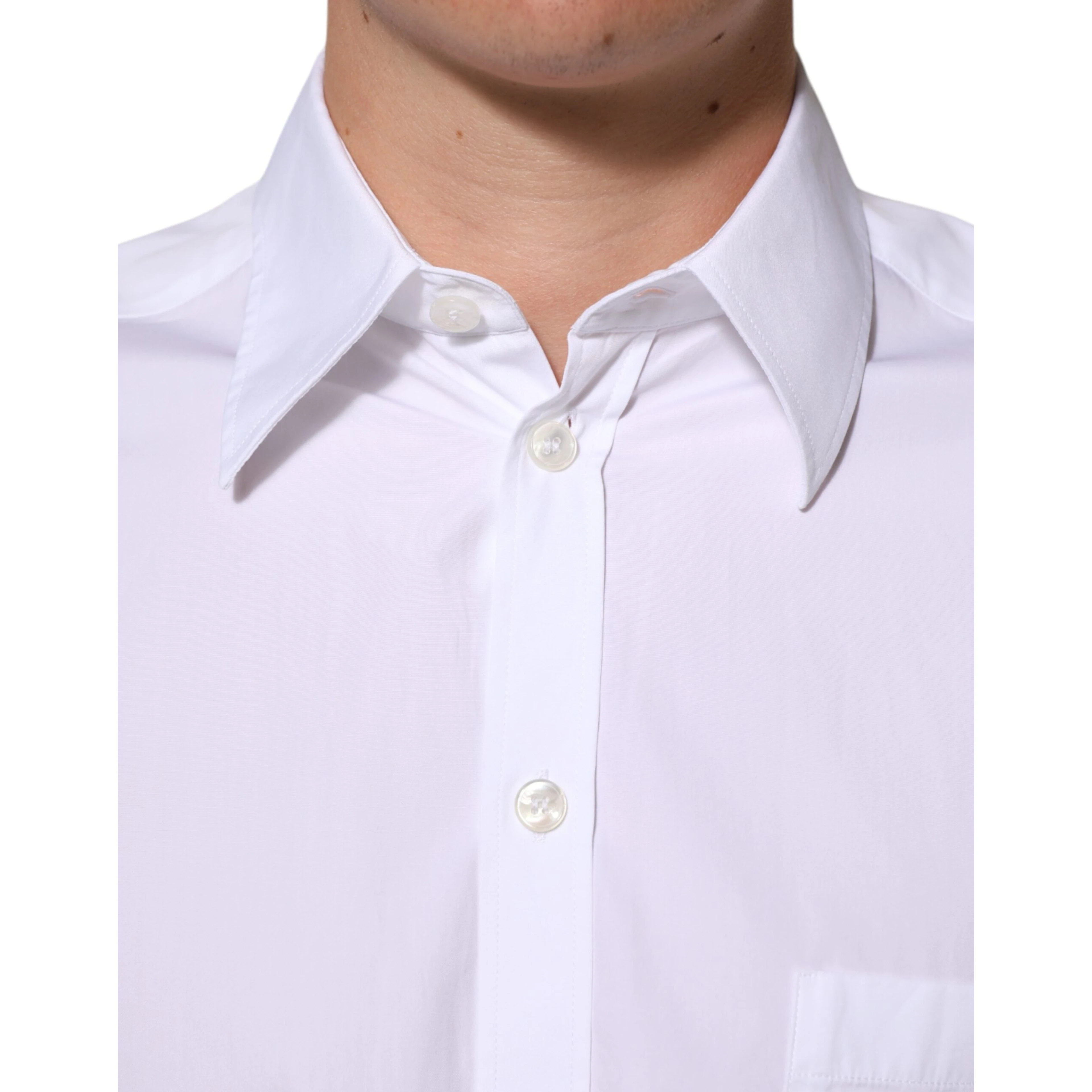 White Logo Plaque Collared Formal Dress  Shirt