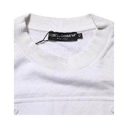 White Embossed Logo Men Sweatshirt Sweater