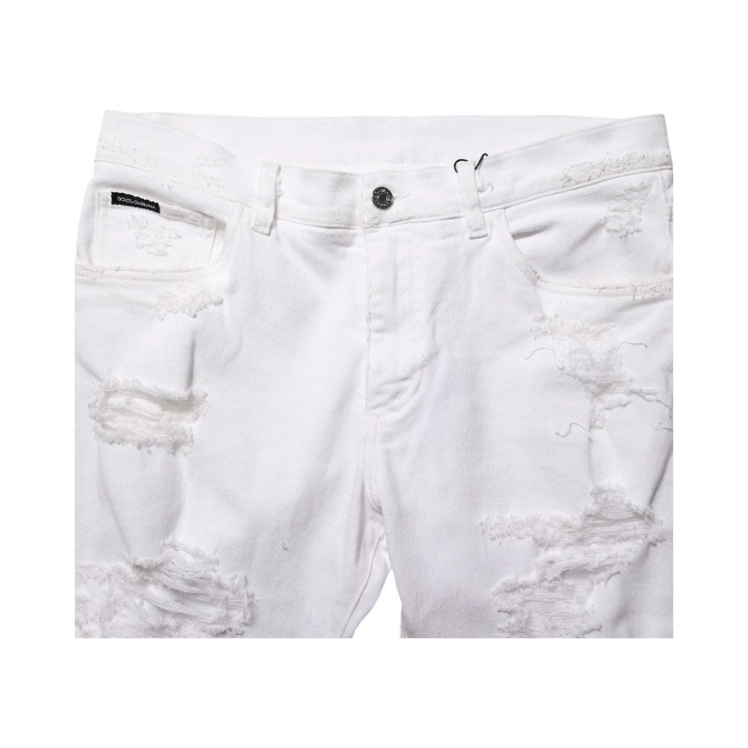 White Distressed Ripped Denim Trouser Jeans