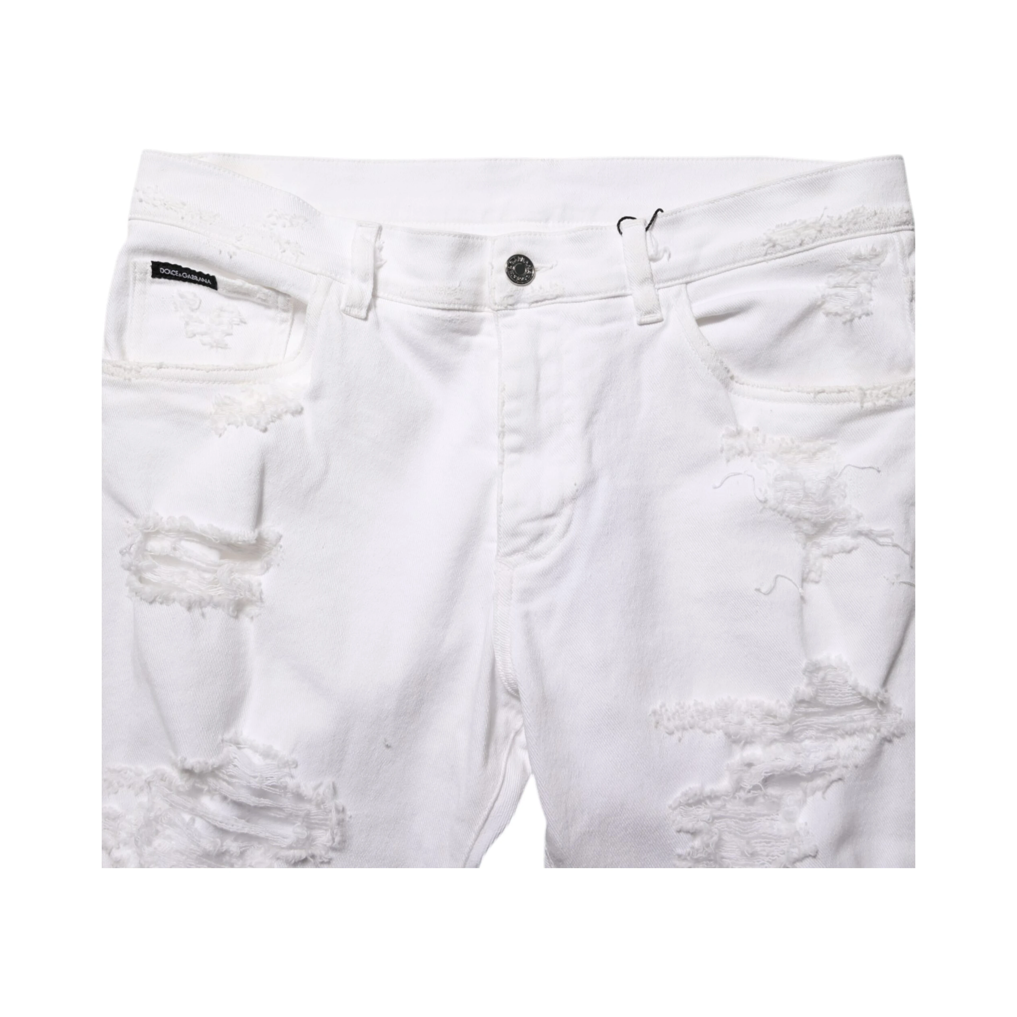 White Distressed Ripped Denim Trouser Jeans
