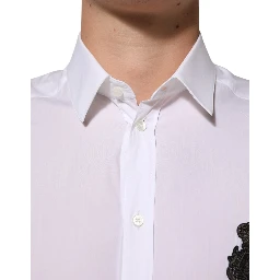 White Cotton GOLD DGPatch Formal Dress Shirt