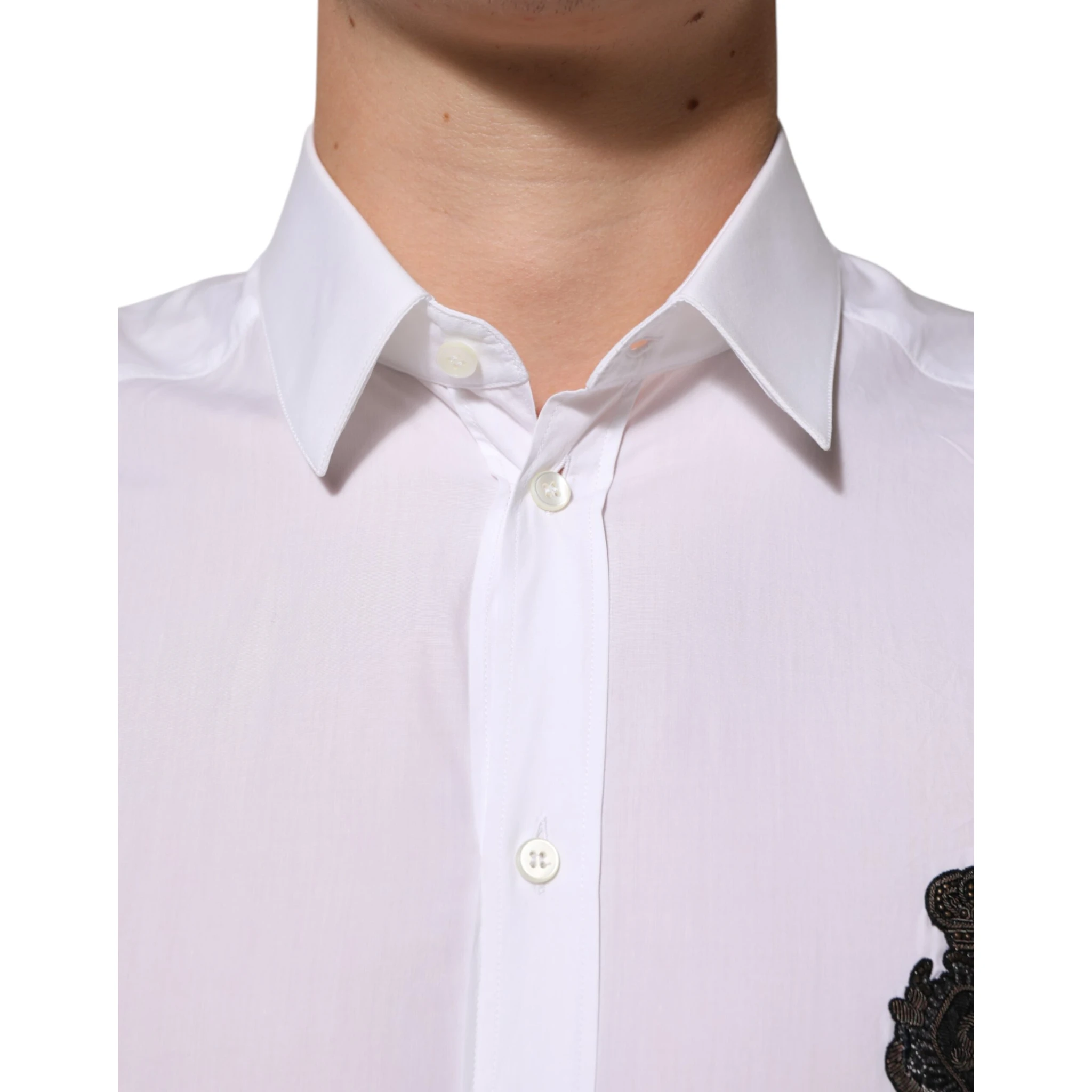 White Cotton GOLD DGPatch Formal Dress Shirt