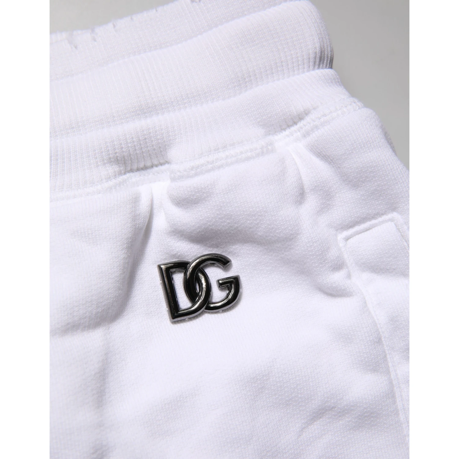 White Ripped Mid Waist Casual Bermuda Short