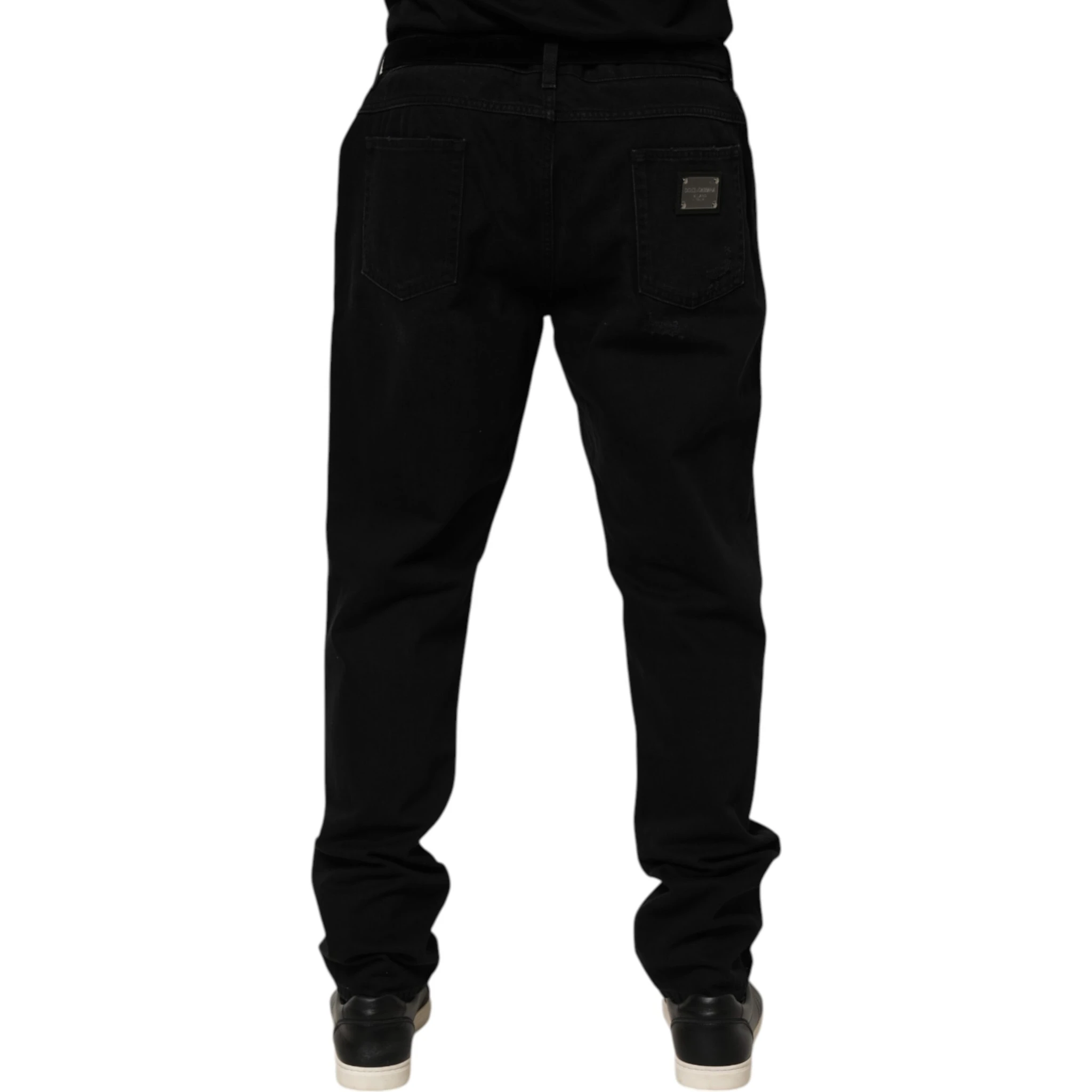Black Cotton Regular Denim Men Trouser Jeans