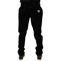 Black Cotton Slim Fit Denim Trouser Jeans