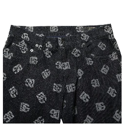 Black DG Monogram Cotton Skinny Denim Jeans