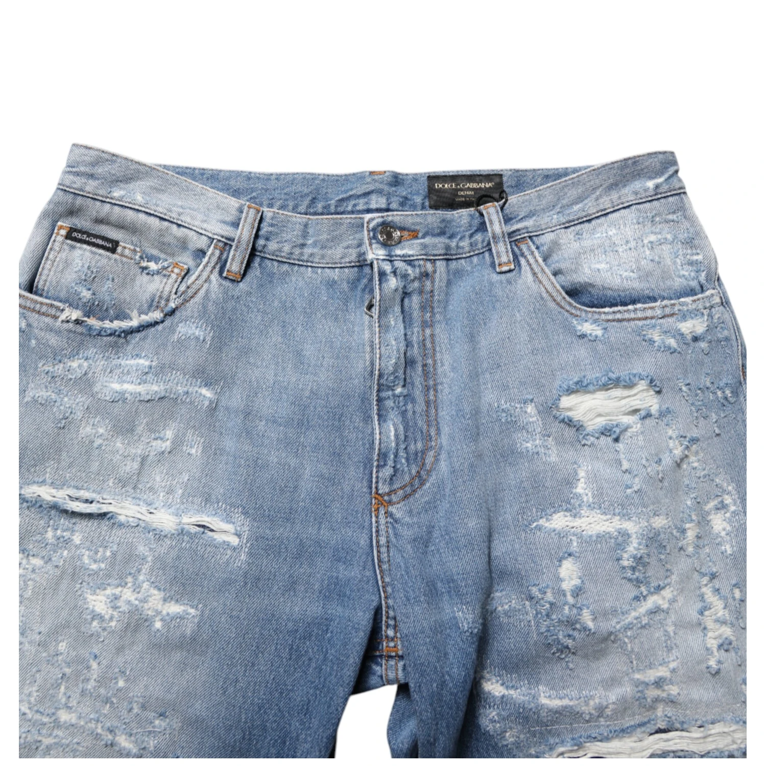 Blue Distressed Ripped Denim Trouser Jeans