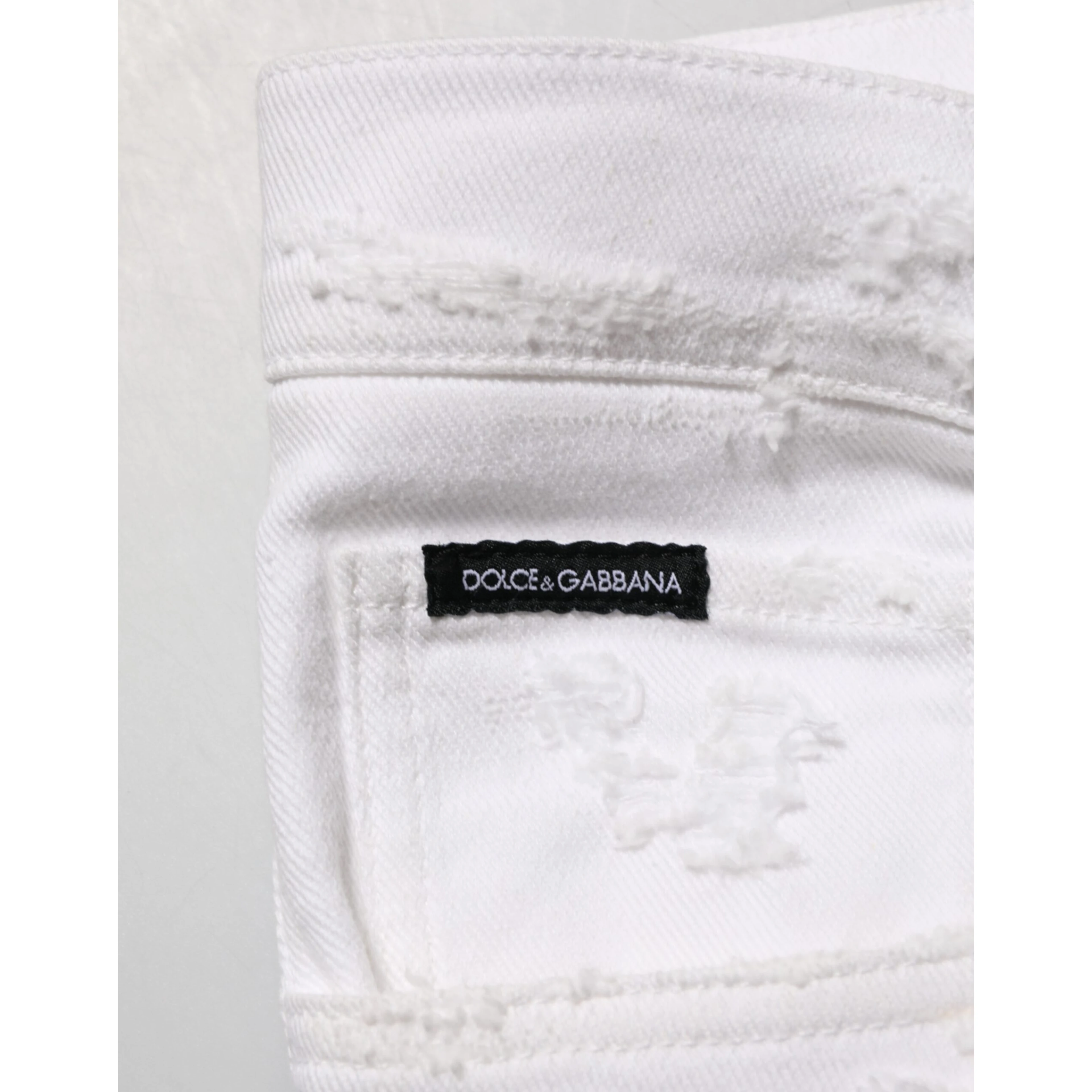 White Distressed Ripped Denim Trouser Jeans
