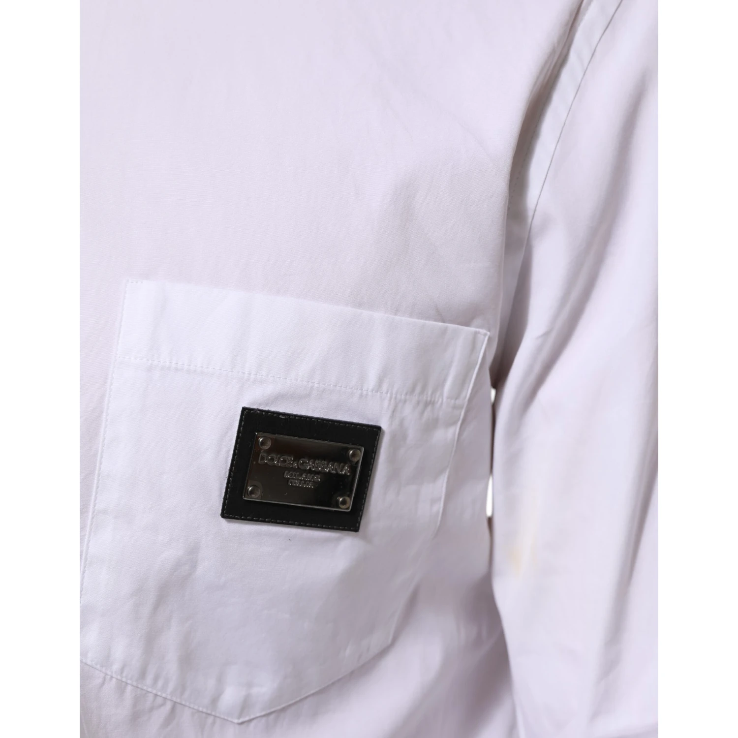 White Logo Plaque Collared Formal Dress  Shirt