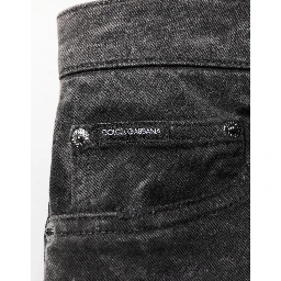 Black Cotton Mid Waist Denim Men Bermuda Short